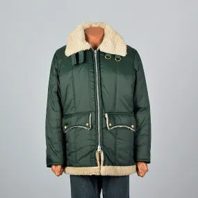 1960s Men's Green Satin Chore Coat