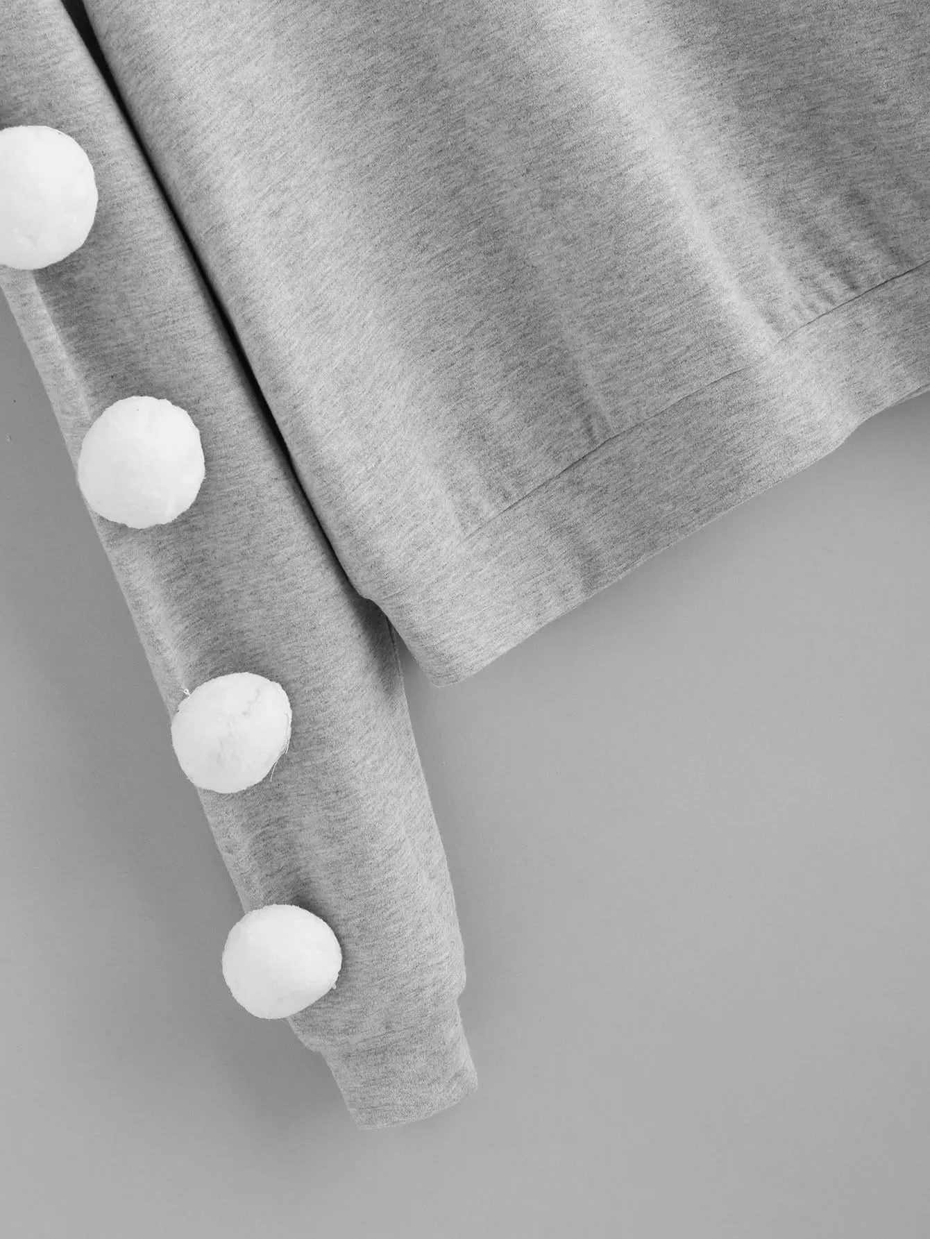 3D Pom Pom sleeve pullover sweater
