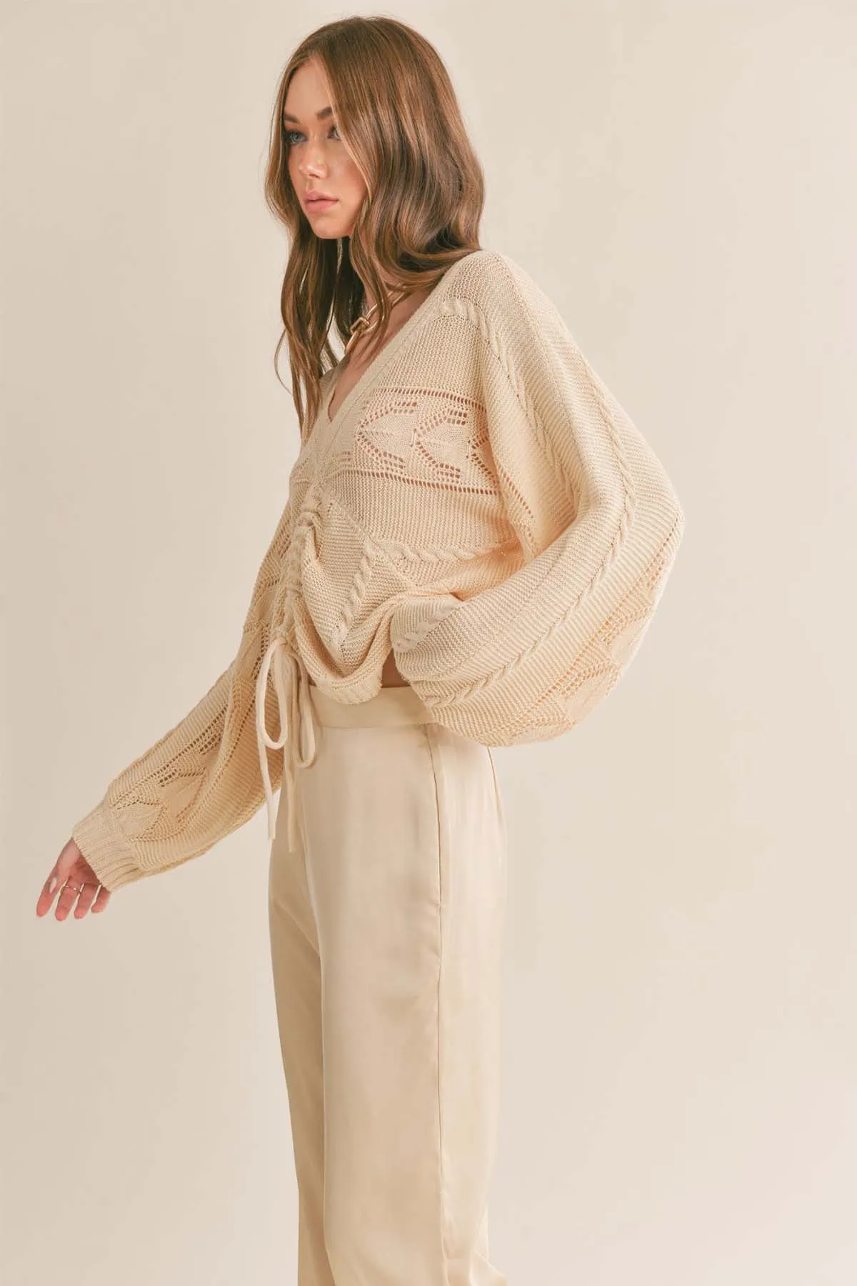 ABRIL RUCHED BUST SWEATER