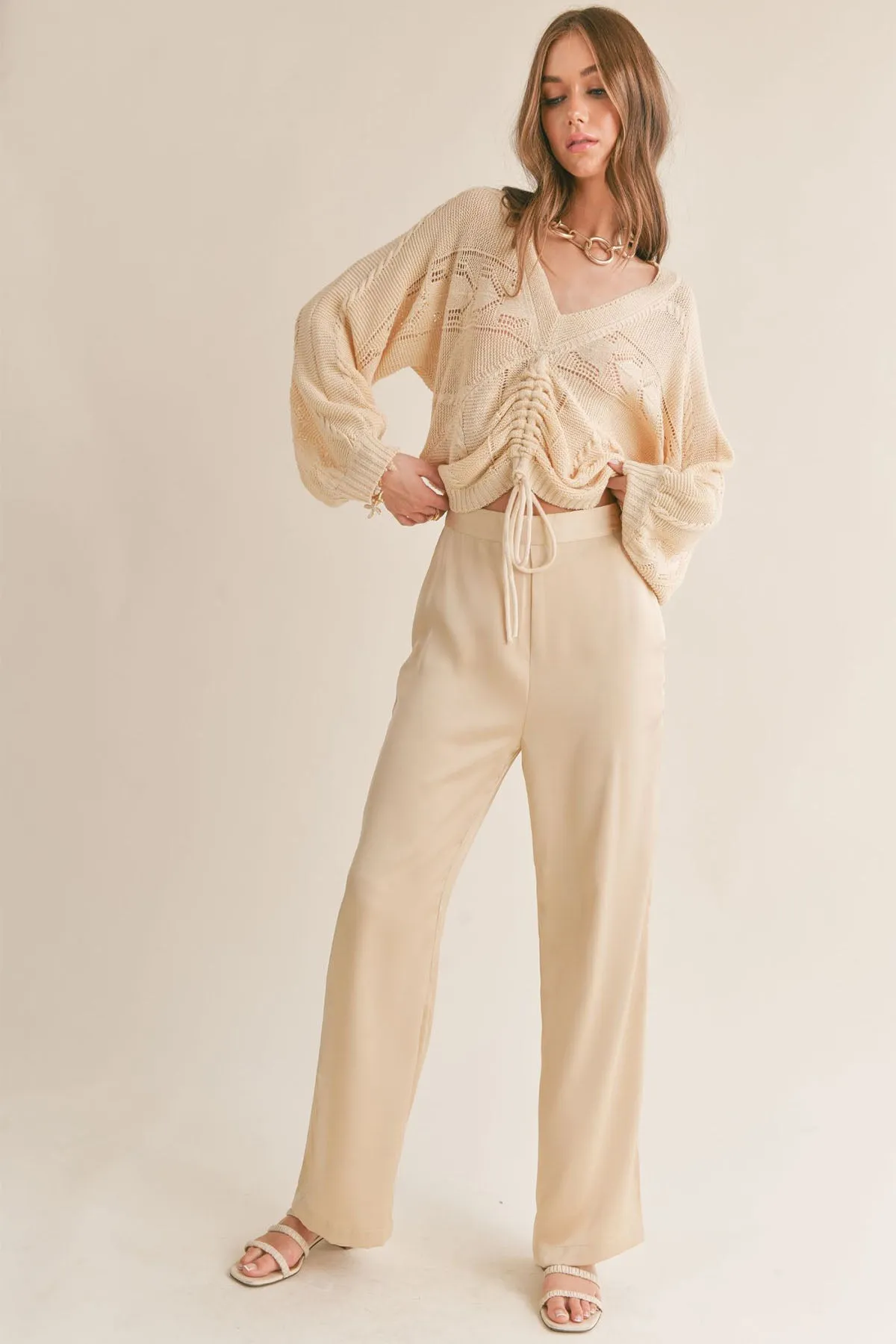 ABRIL RUCHED BUST SWEATER