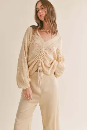ABRIL RUCHED BUST SWEATER