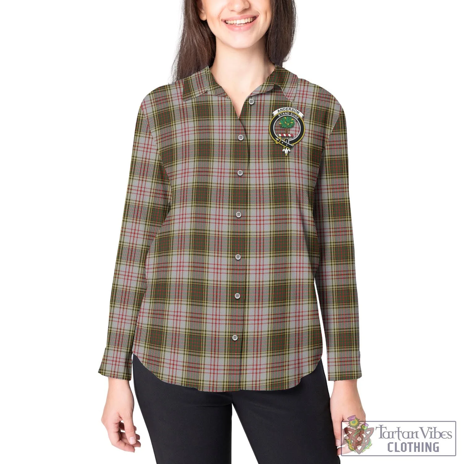 Anderson Dress Tartan Women's Casual Shirt with Family Crest