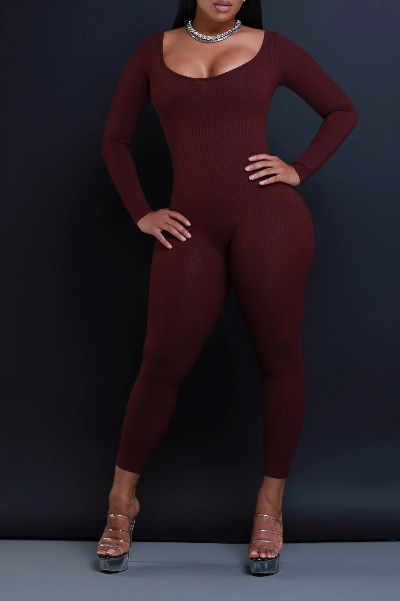 Anti-Hero Open Back Cellulite Deleter Jumpsuit - Raisin