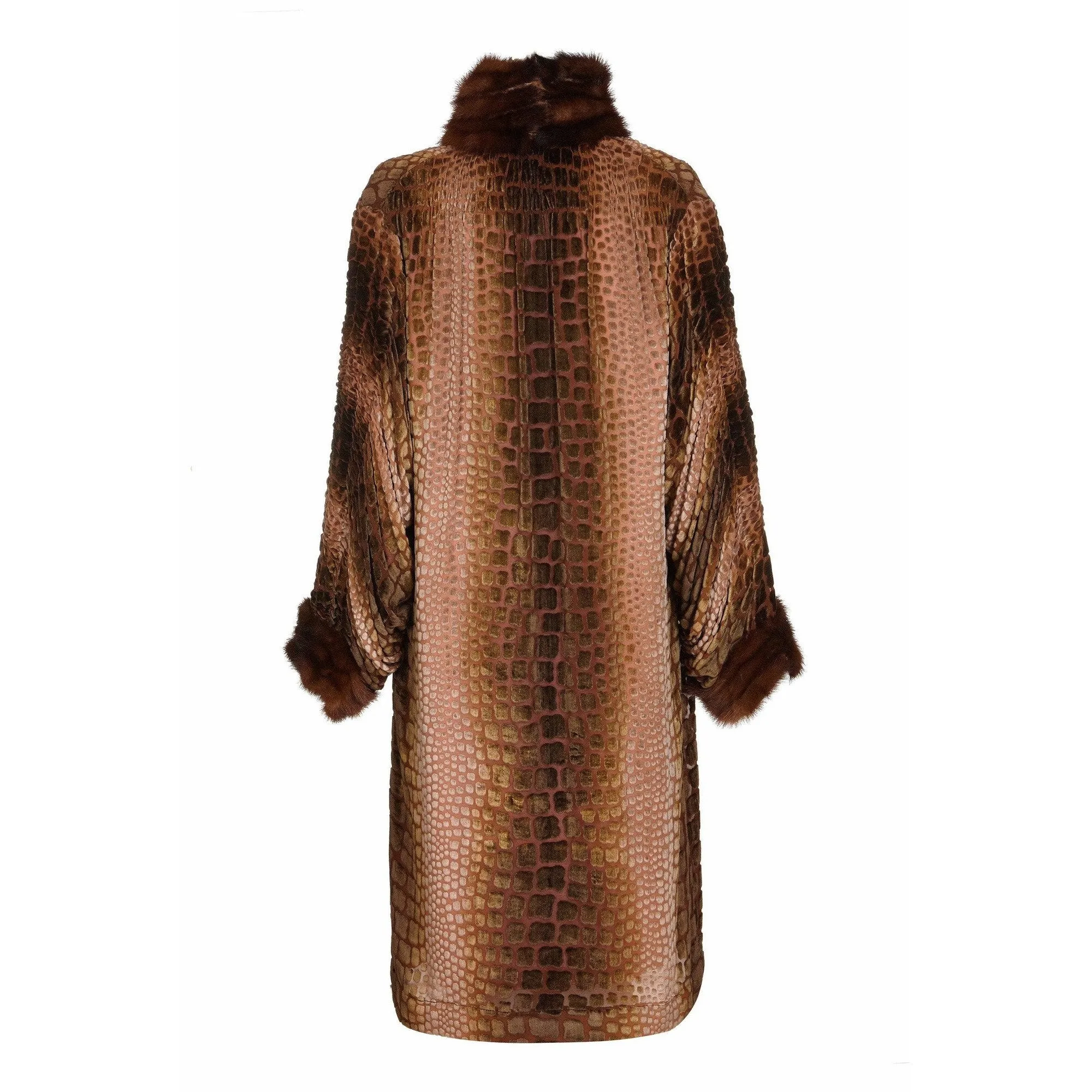 ARCHIVE - 1920s Devore Velvet Flapper Coat With Mink Trim