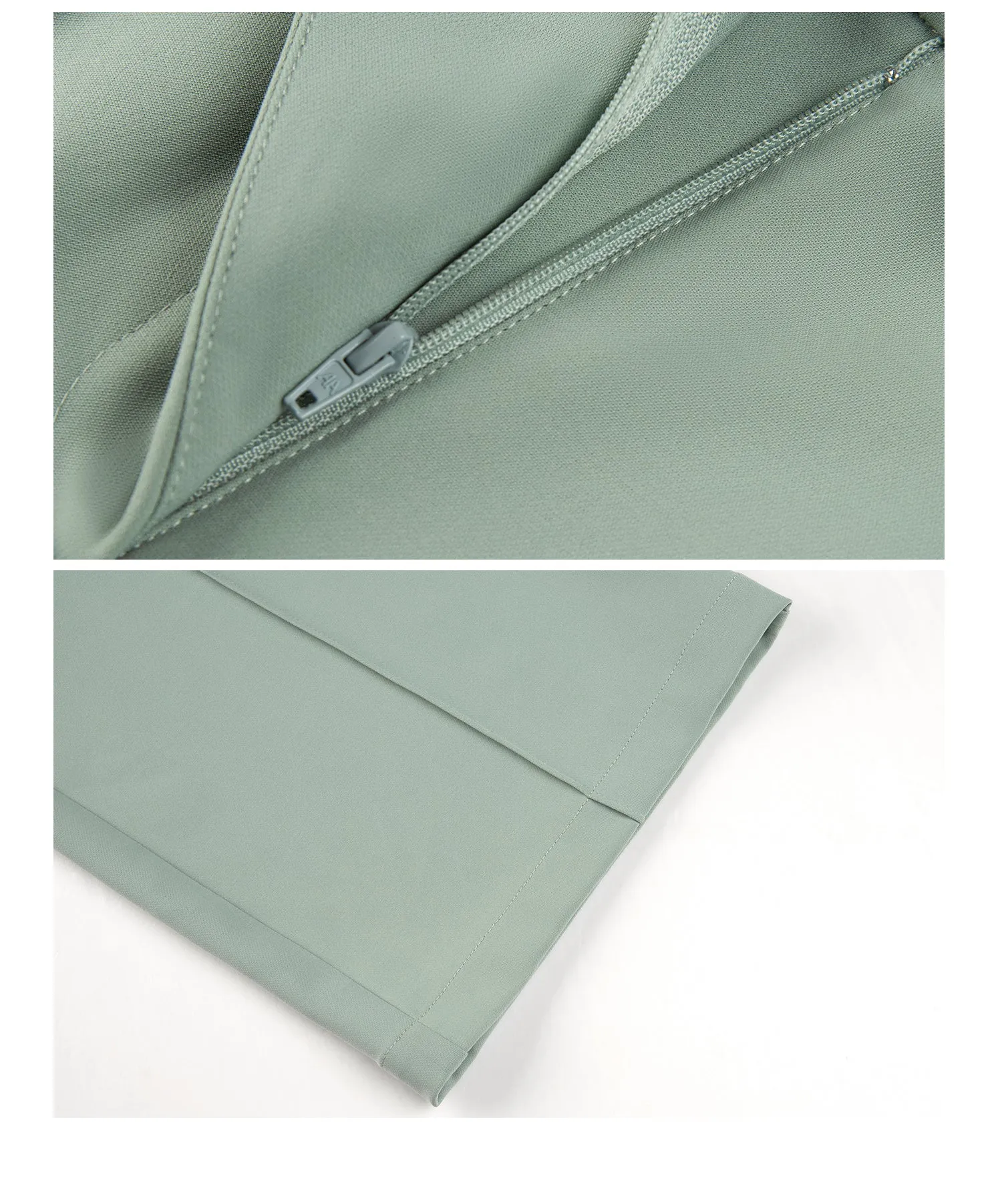 Asymmetrical high waist, regular thickness,pockets wide length trousers-Copa