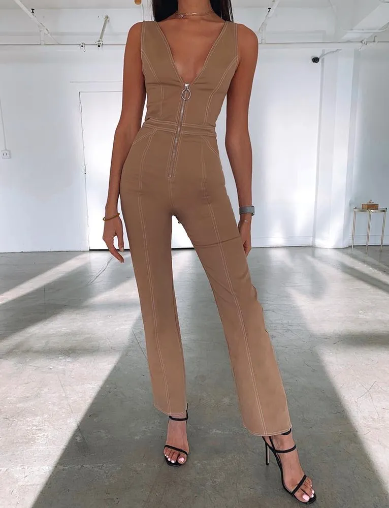 Ava Jumpsuit - Tan