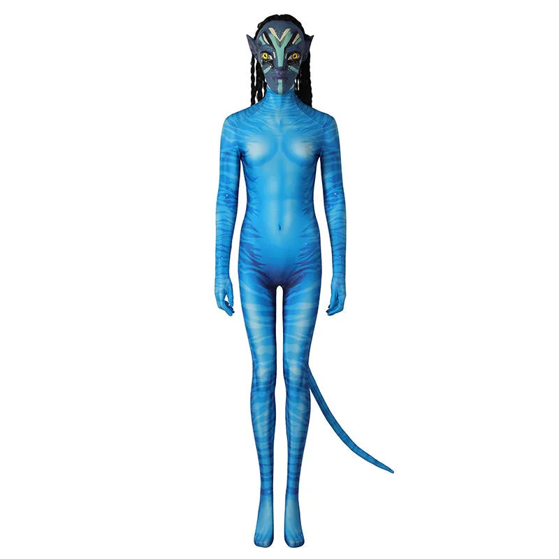 Avatar Cosplay Avatar The Way of Water Neytiri Costume Jumpsuit Mask Outfits Halloween Suit