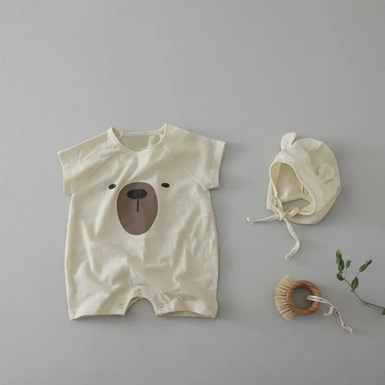 Baby 1pcs Cartoon Bear Graphic Simple Style Crotchets Jumpsuit by MyKids-USA™