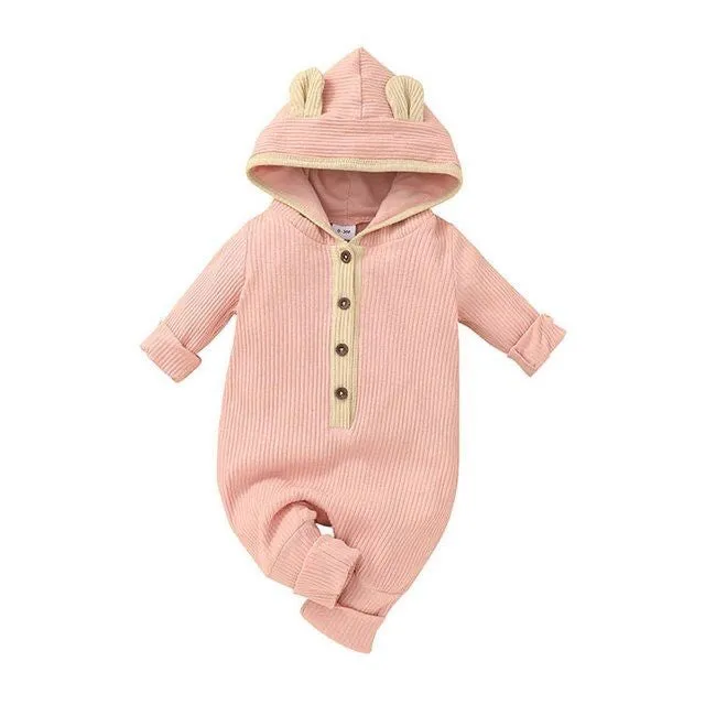Baby Bear Jumpsuit Pink Cream