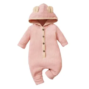 Baby Bear Jumpsuit Pink Cream