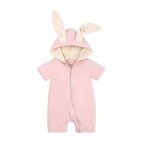 Baby Bunny Short Sleeve Jumpsuit Pink