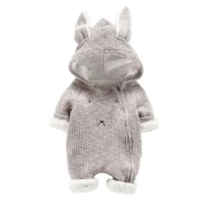 Baby Bunny Teddy Jumpsuit Light Grey