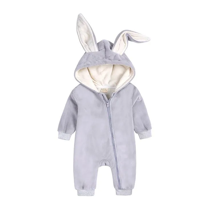 Baby Bunny Velour Jumpsuit Grey