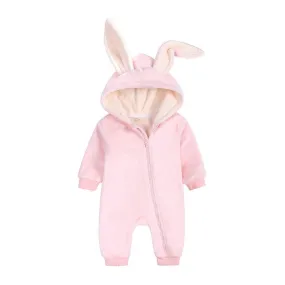 Baby Bunny Velour Jumpsuit Pink
