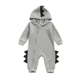 Baby Dino Jumpsuit Grey Black