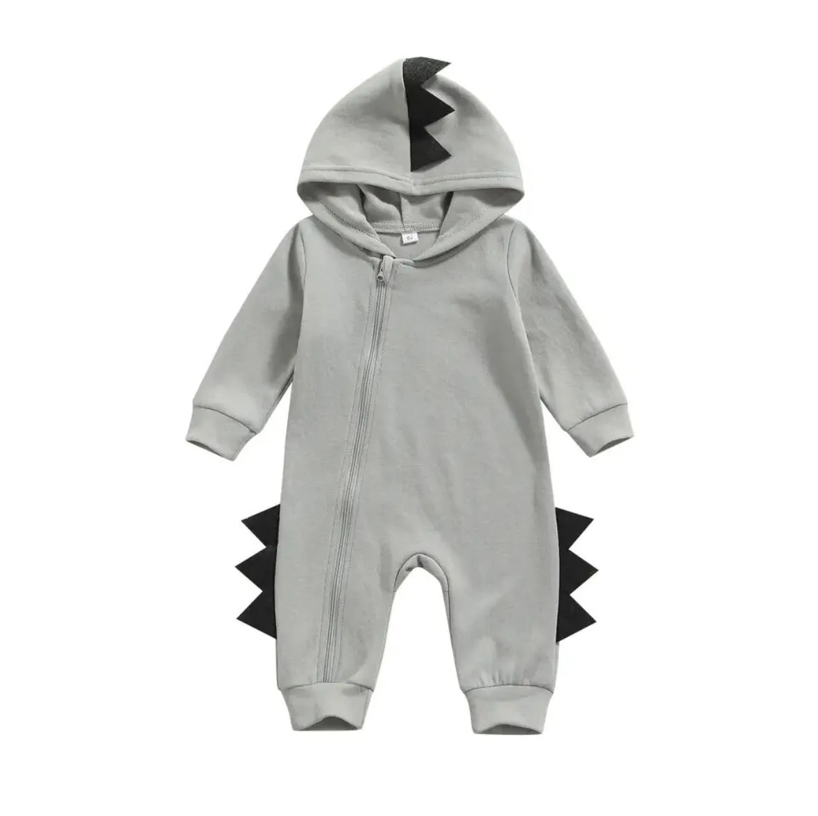 Baby Dino Jumpsuit Grey Black