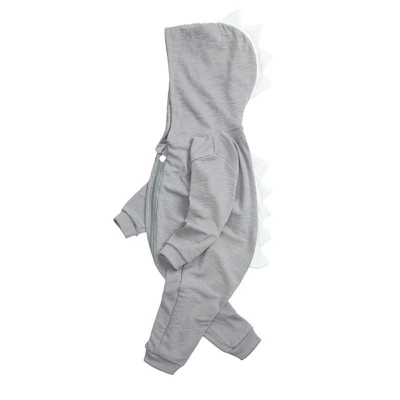Baby Dino Jumpsuit Grey White