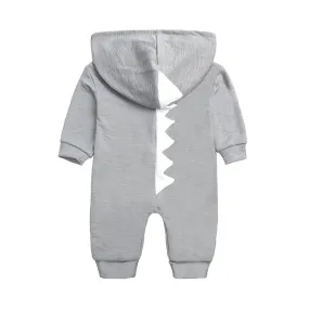 Baby Dino Jumpsuit Grey White