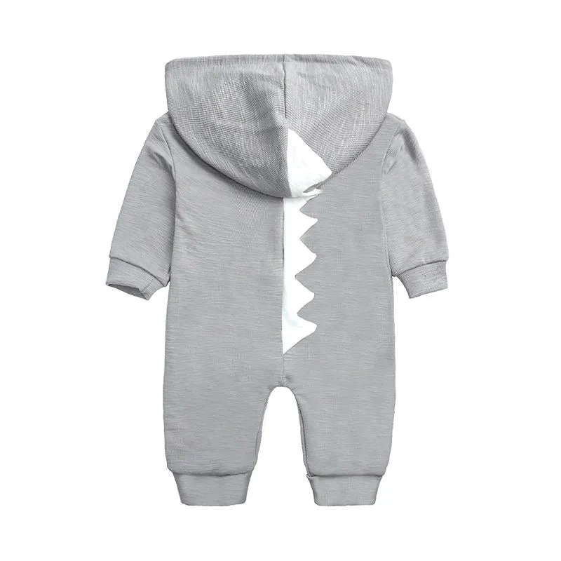 Baby Dino Jumpsuit Grey White