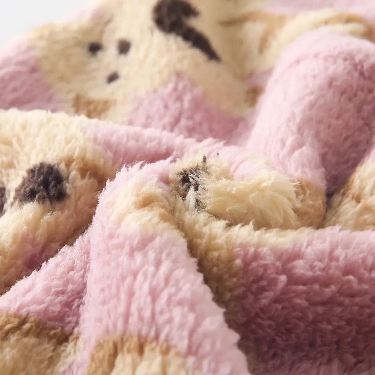 Baby Fleece Jumpsuit Bears Pink