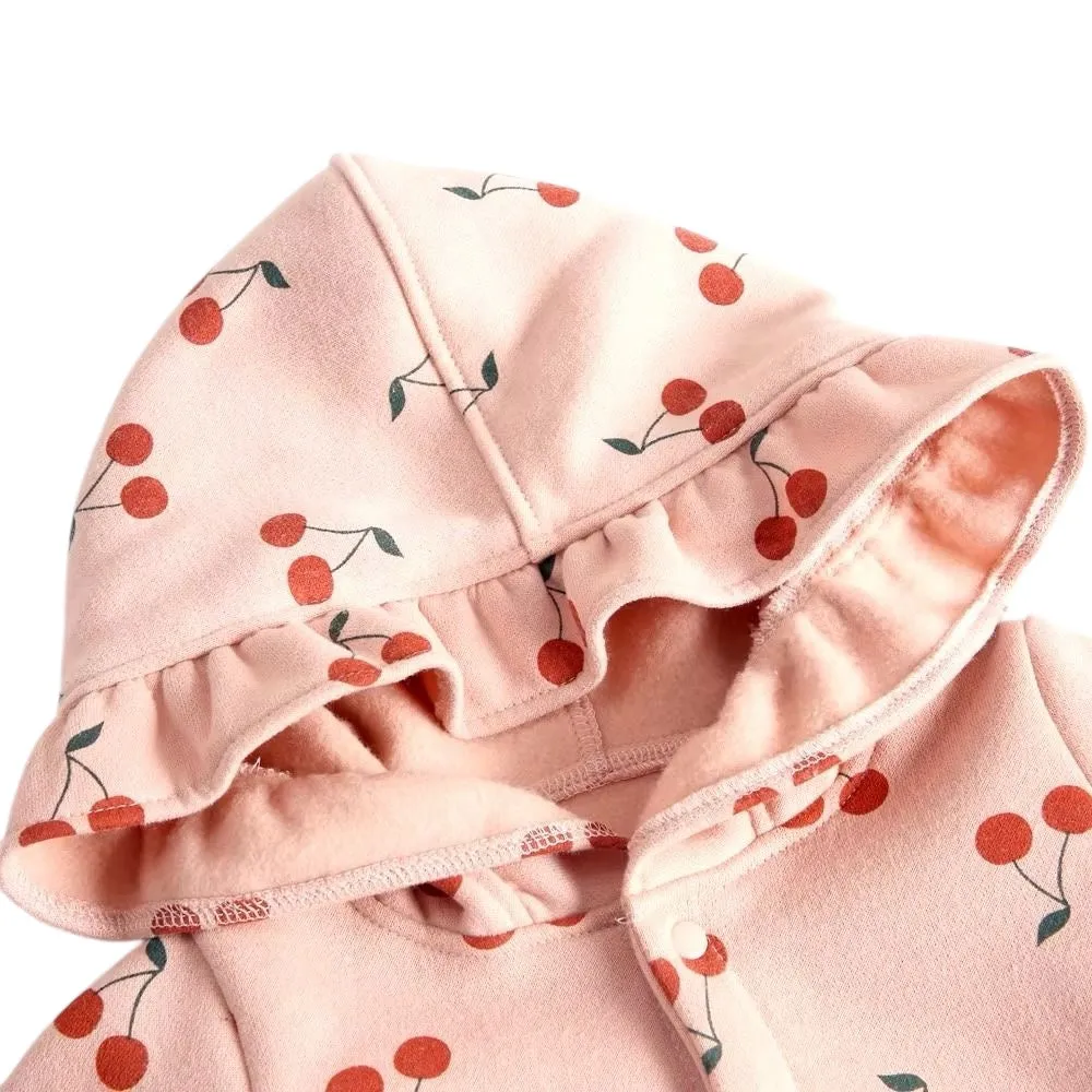 Baby Hooded Jumpsuit Cherry Pink