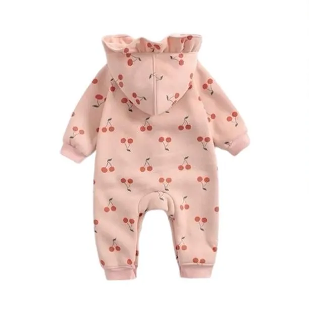 Baby Hooded Jumpsuit Cherry Pink