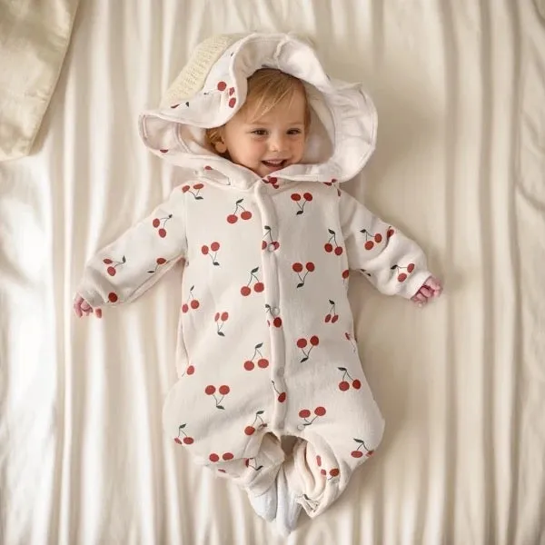 Baby Hooded Jumpsuit Cherry Pink