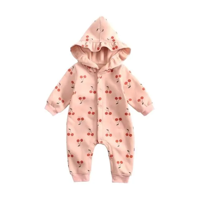 Baby Hooded Jumpsuit Cherry Pink