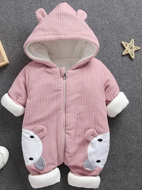 Baby Mighty Mouse Ear Hood Jumpsuit Onesie