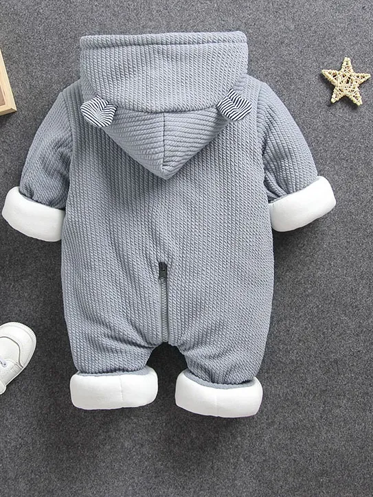 Baby Mighty Mouse Ear Hood Jumpsuit Onesie