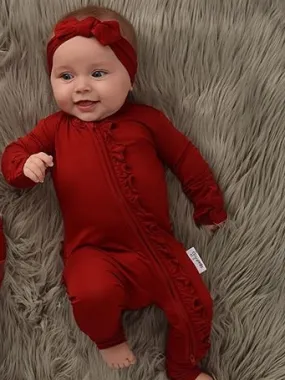 Baby Reay To Play Ruffle Jumpsuit Romper Onesie With Bow Headband