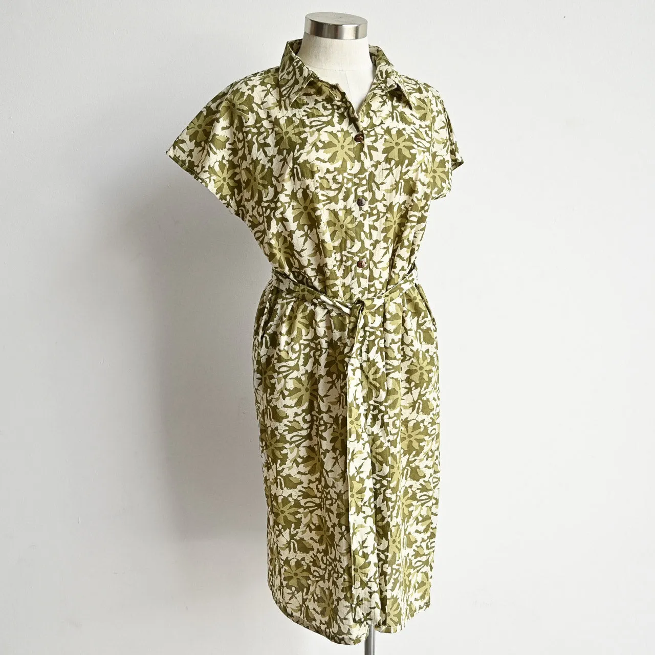 Be My Cotton Shirt Dress by KOBOMO  - Forest Flower