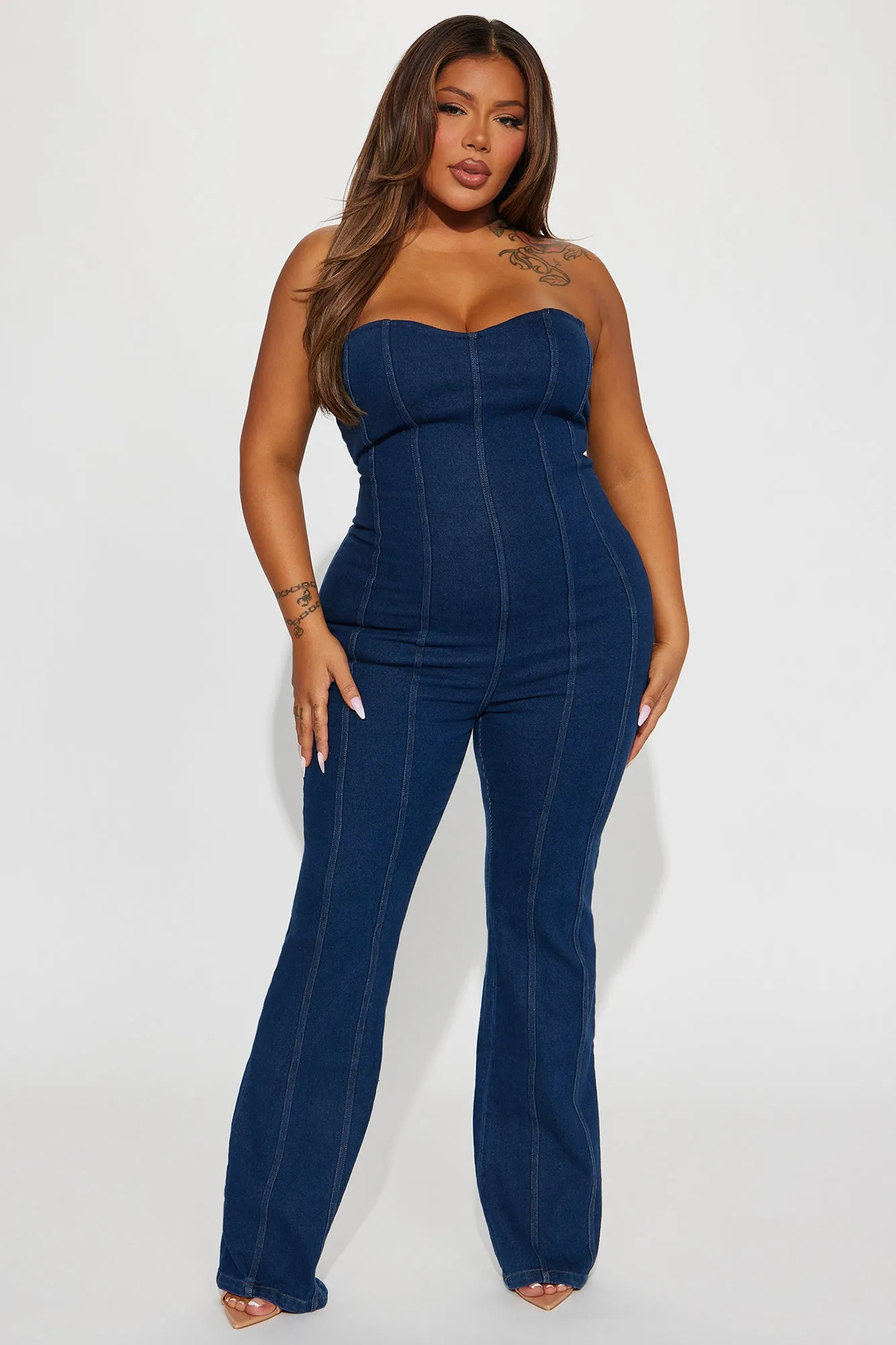 Be My Sweetheart Denim Jumpsuit - Indigo