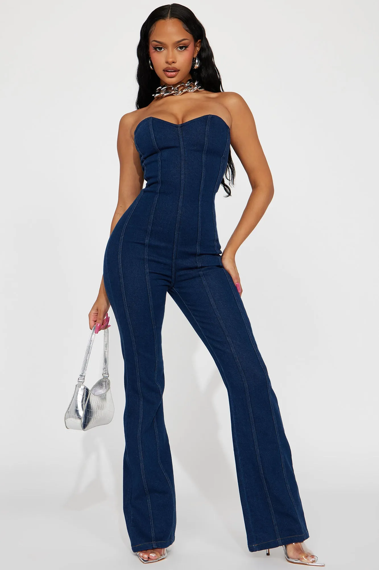 Be My Sweetheart Denim Jumpsuit - Indigo