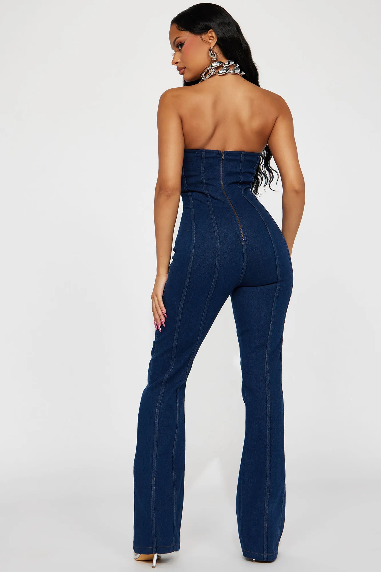 Be My Sweetheart Denim Jumpsuit - Indigo