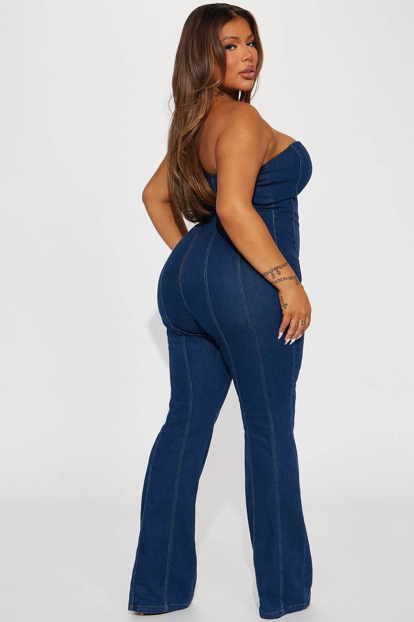 Be My Sweetheart Denim Jumpsuit - Indigo
