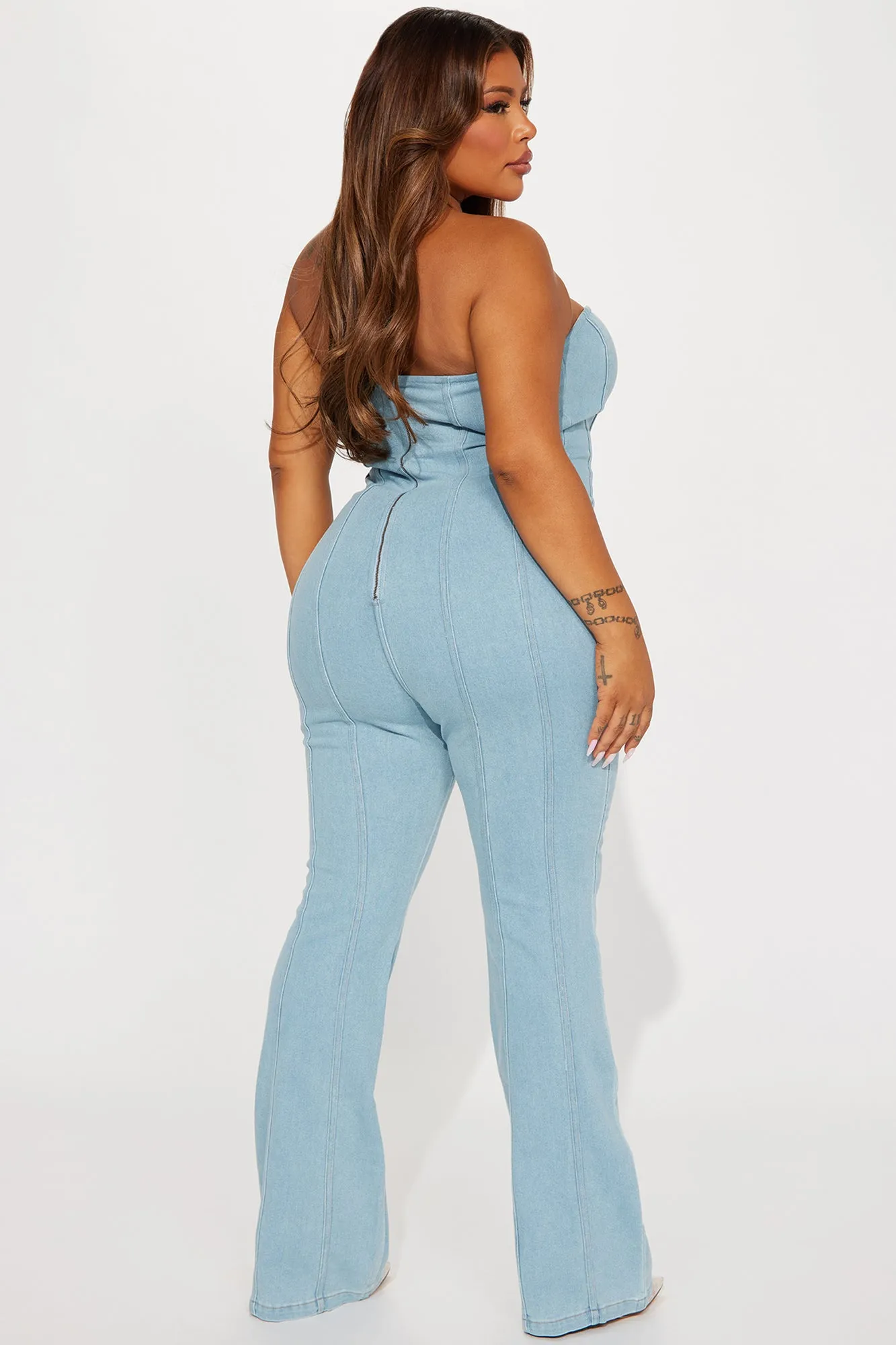 Be My Sweetheart Denim Jumpsuit - Light Wash