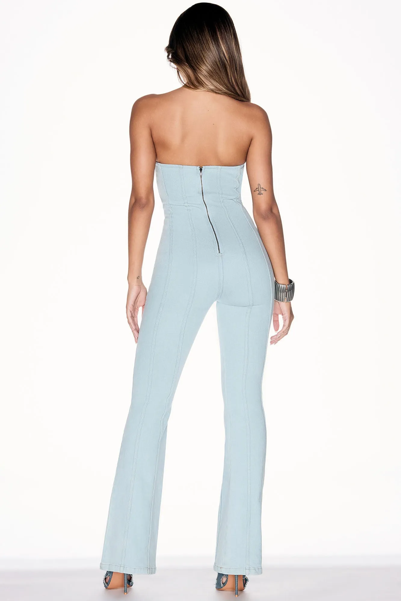 Be My Sweetheart Denim Jumpsuit - Light Wash