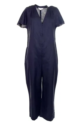 Black Capri Linen Jumpsuit