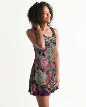 Black Floral Bouquet Women's Racerback Dress