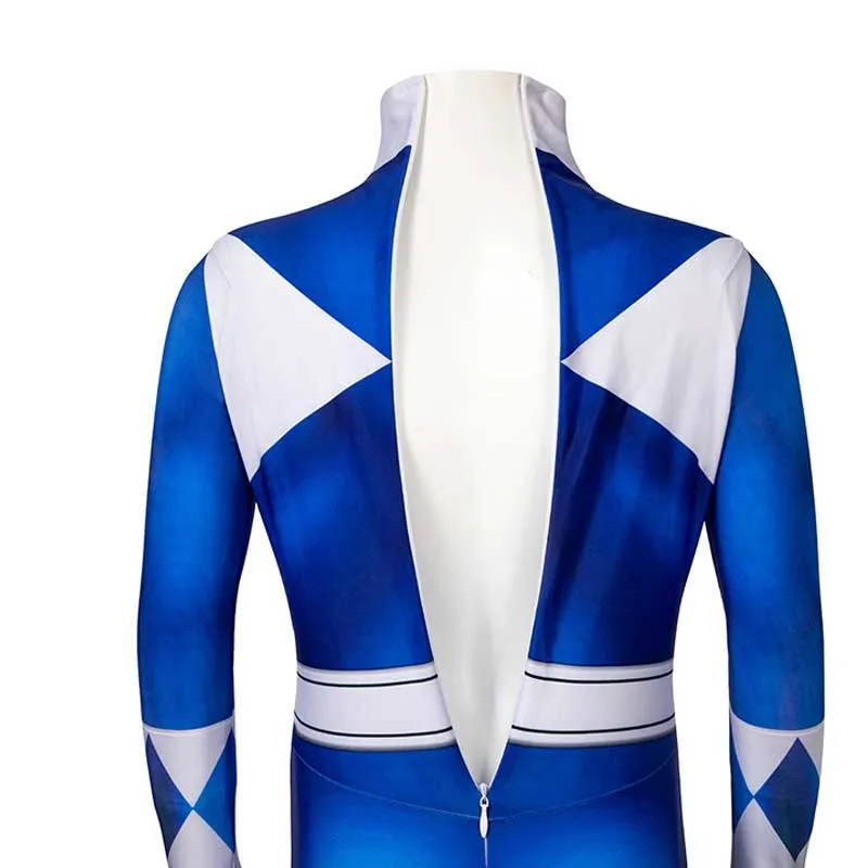 Blue Power Rangers Jumpsuit Kids Blue Ranger Cosplay Costume Halloween Bodysuit BEcostume