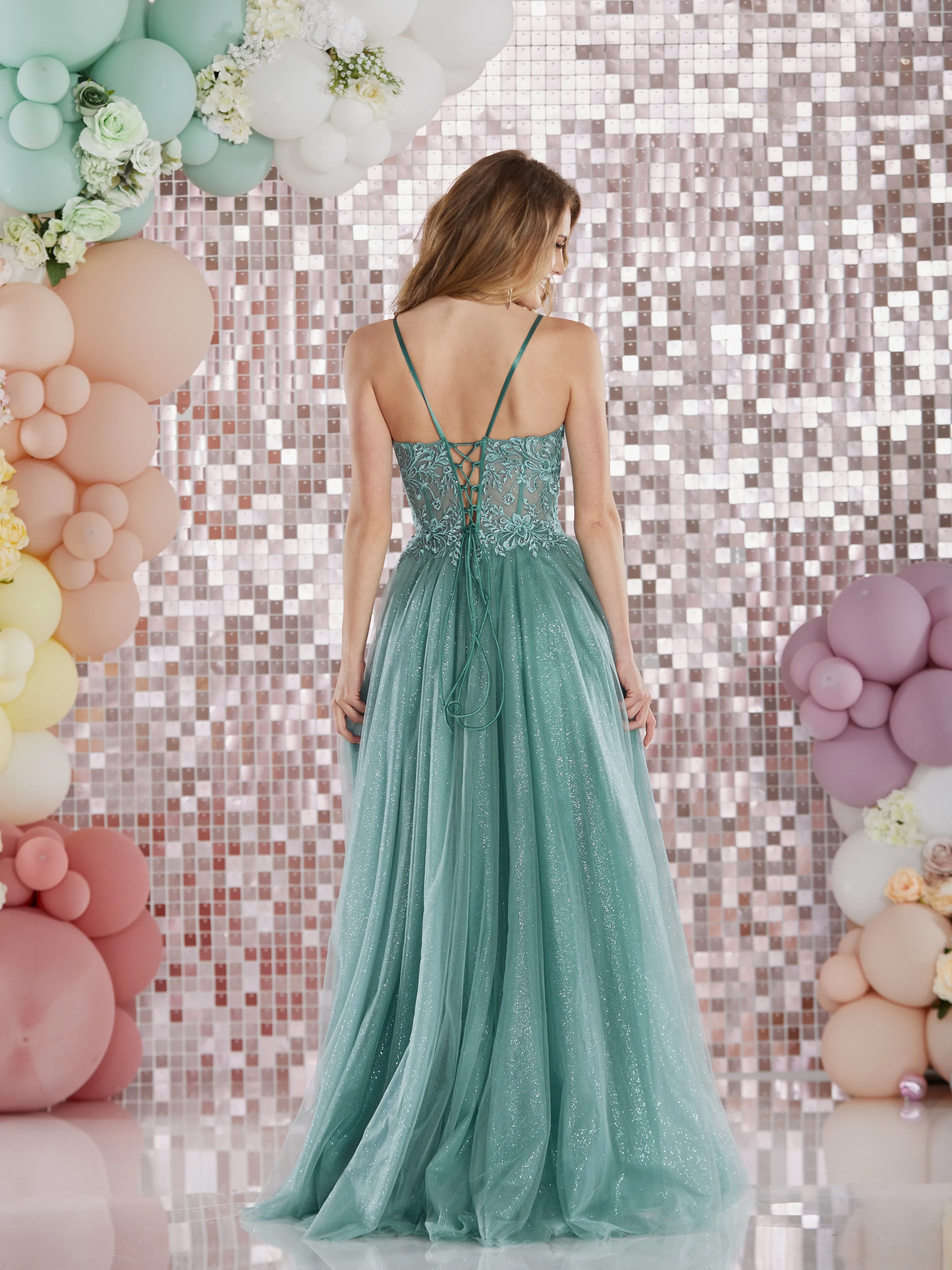 Bronte by Tiffany’s tulle prom dress ballgown 4 colours royal, sage, red, periwinkle