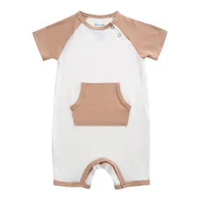 Brown Pocket Bamboo Baby Romper