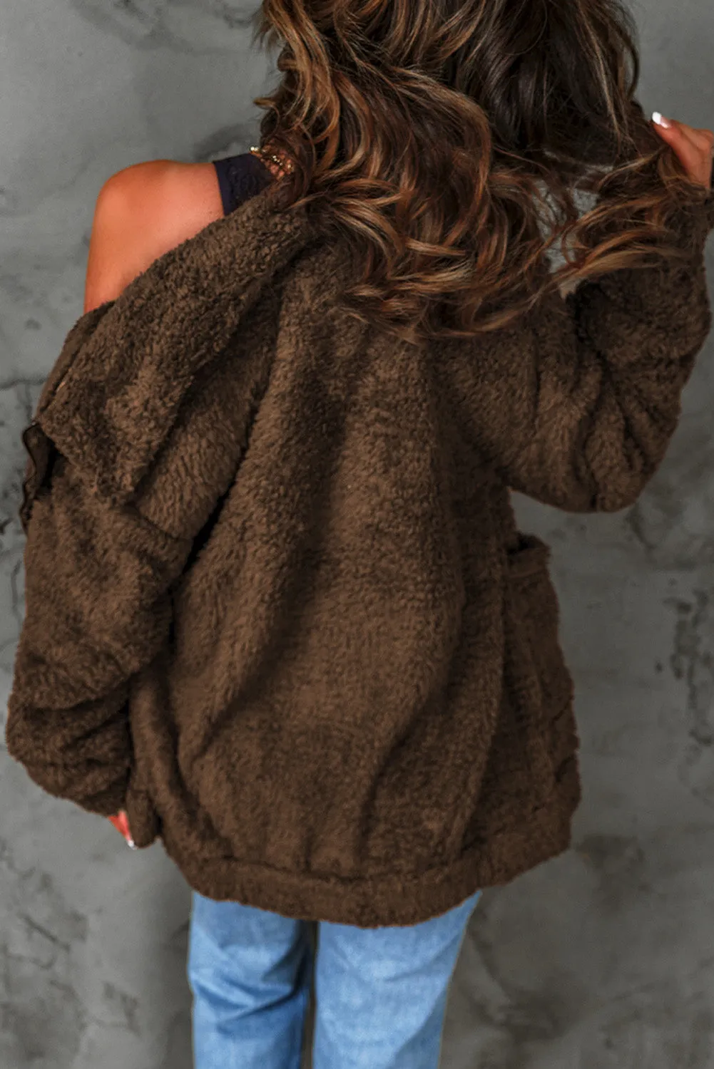 Brown Teddy Fleece Jacket