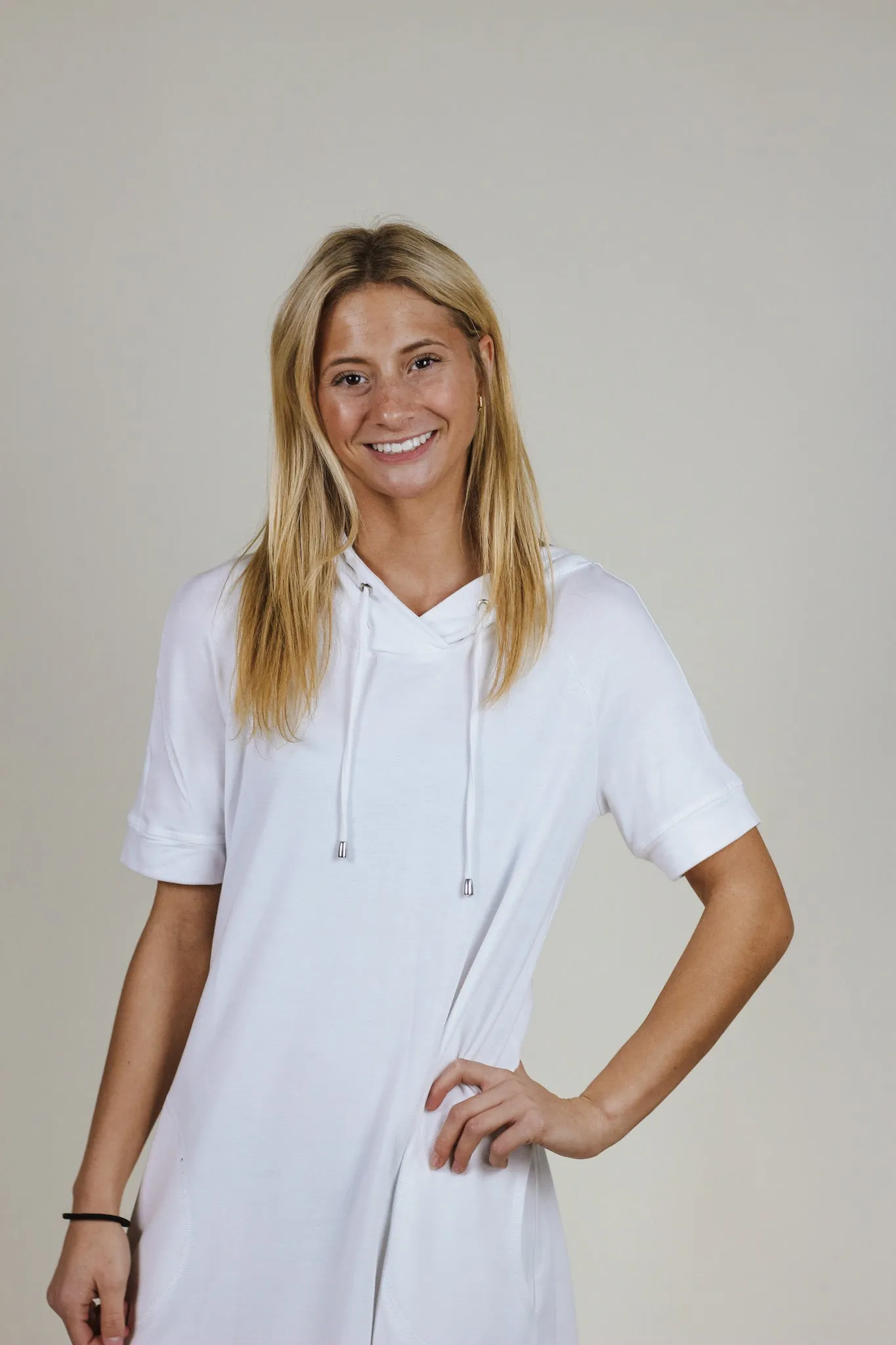 Can't Leave Without It White Hoodie Dress