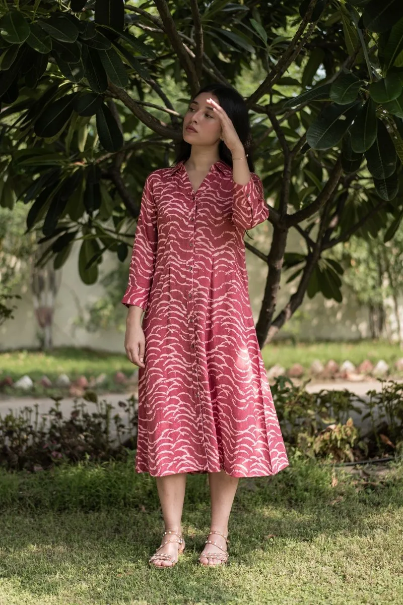 Cherry Threads Shirt Linen Dress