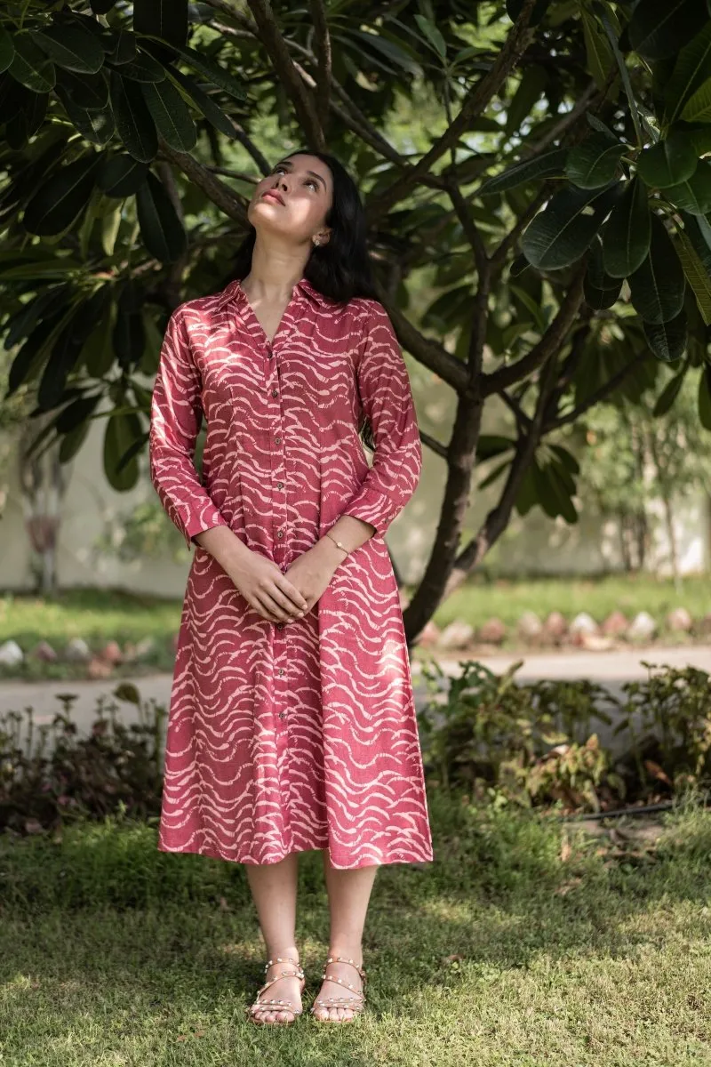 Cherry Threads Shirt Linen Dress