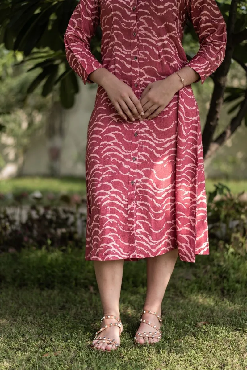 Cherry Threads Shirt Linen Dress