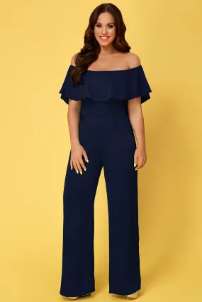 City Goddess Vicky Pattison – Frilled Off The Shoulder Jumpsuit
