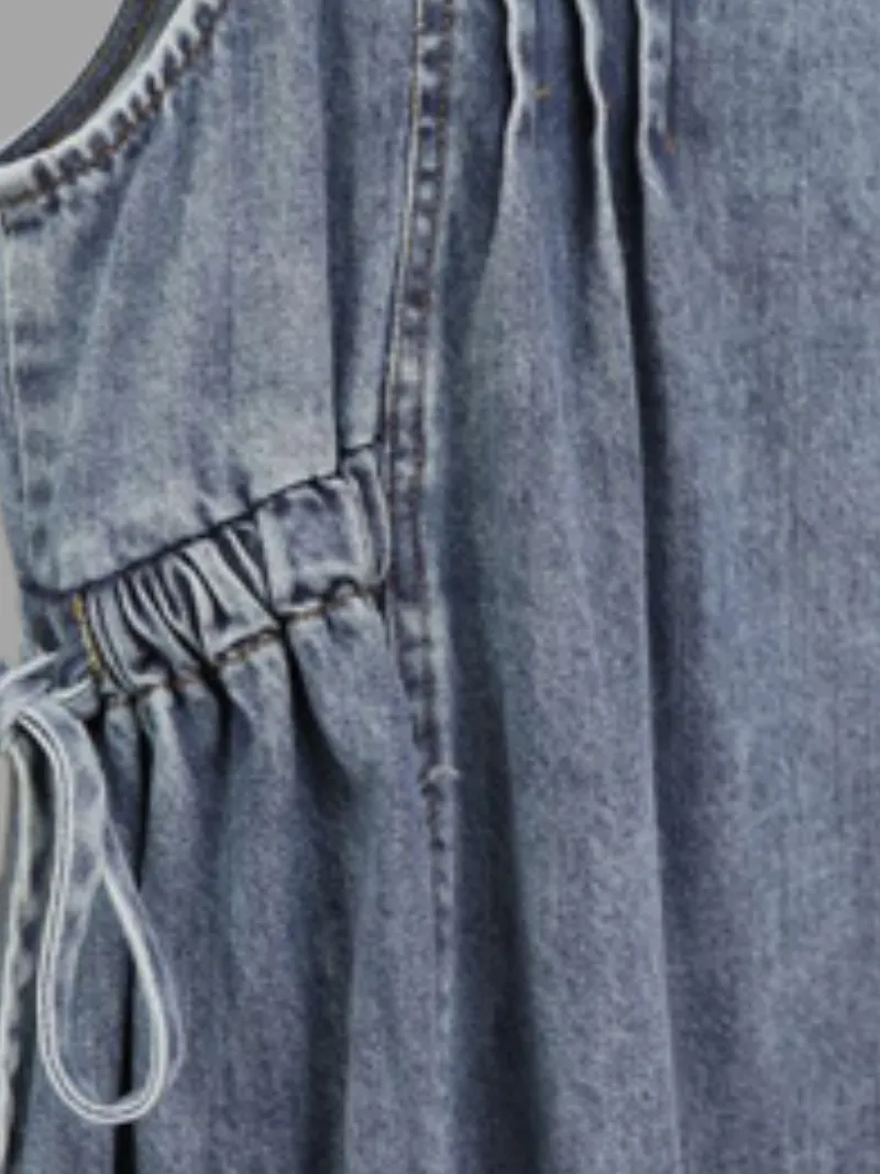 Close Your Eyes Denim High Waist Jumpsuit